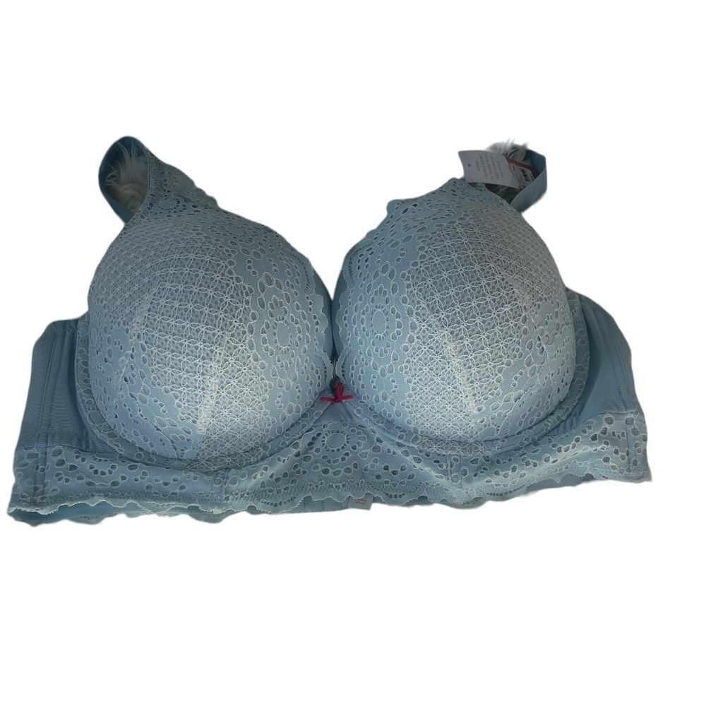 Cacique The Modern Collection Lace Trim Boost‎ Plunge Padded Bra NWT Sz 46DD